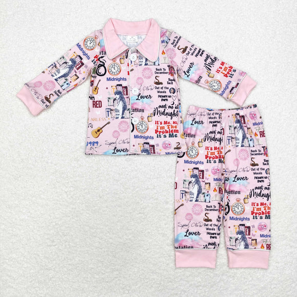 Singer Pink Girls Long Sleeve Pajamas