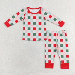 Kids Red Green Plaid Mommy & Me Boys Christmas Pajamas