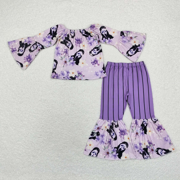 Mask Floral Purple Girls Halloween Outfits