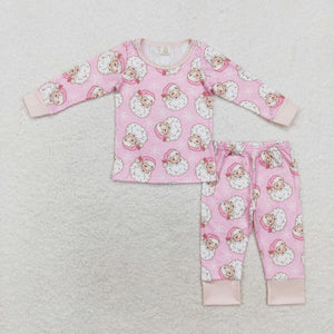 Bamboo Santa Snow Pink Girls Christmas Pajamas