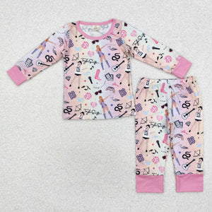 Bamboo Singer Pink Girls Long Sleeve Pajamas