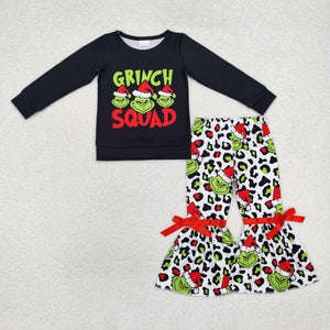 Cartoon Squad Leopard Print Black Girls Christmas Outfits