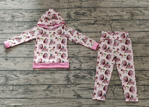 Pre-sale Cartoon Pink Girls Fall Hoodie Sets