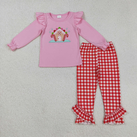 Candy House Red Plaid Pink Girls Christmas Outfits