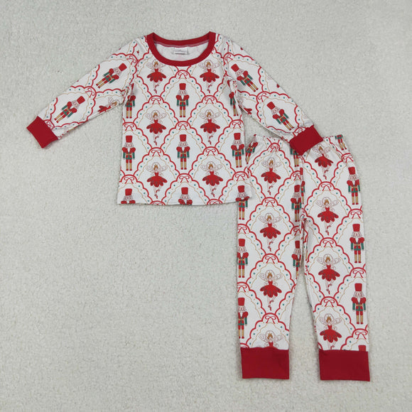 Cartoon Soldiers Red White Girls Christmas Pajamas