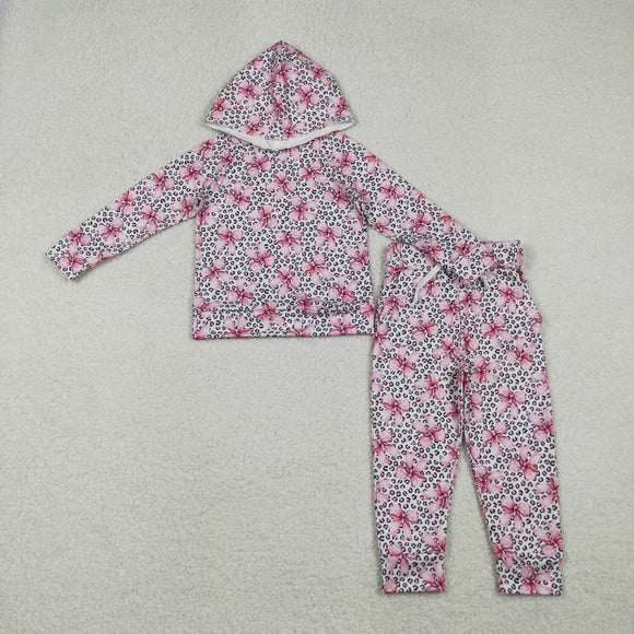 Floral Leopard Print Girls Fall Hoodie Sets