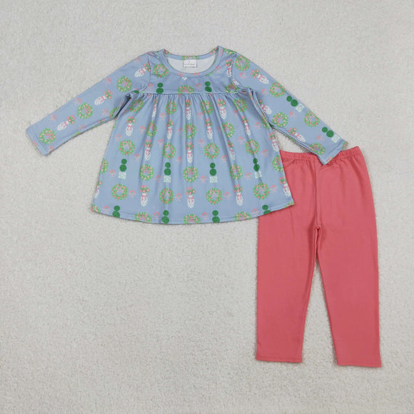 Bottle Floral Blue Pink Girls Christmas Outfits