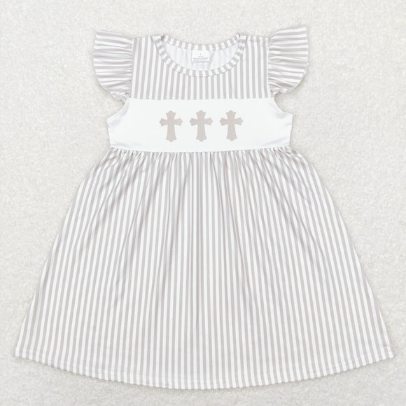 Cross Stripe Girls Easter Dress