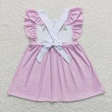 Bunny Floral Purple Girls Easter Dress