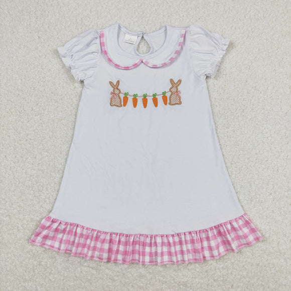 Bunny Carrots Plaid Girls Easter Dress