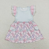 Bunny Floral Stars Pink Girls Easter Dress