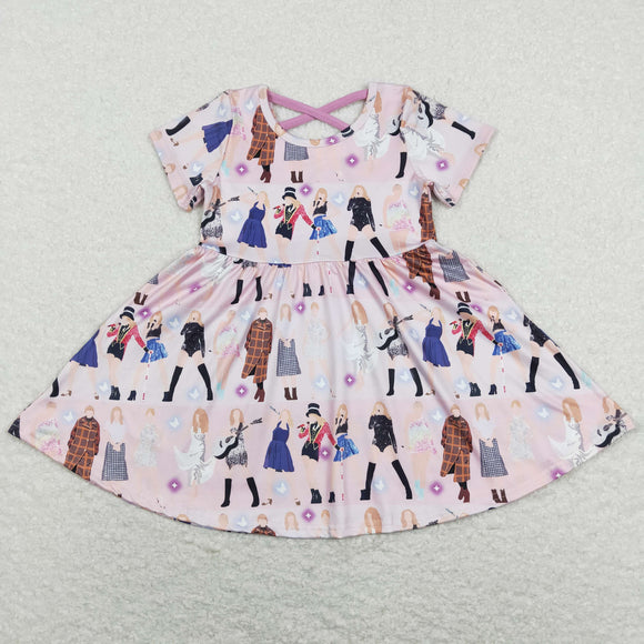 Singer Pink Girls Short Sleeve Dress