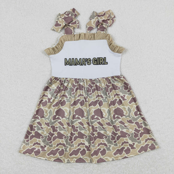 Mama's Girl Camo Ruffles Girls Sleeveless Dress