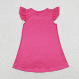 12-18M--14-16T 1989 Singer Hot Pink Girls Flutter Sleeve Dress