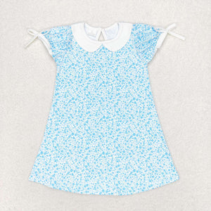 Floral Doll Collar Girls Short Sleeve Dress