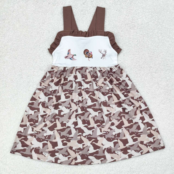 Duck Turkey Deer Camo Girls Sleeveless Dress