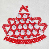 Santa Dots Red Belt Girls Christmas Dress