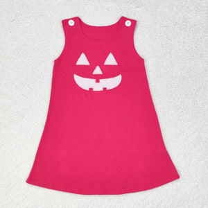 Plaid Smile Hot Pink Girls Halloween Dress