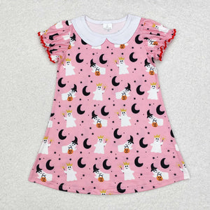 Ghost Moon Pink Girls Halloween Dress