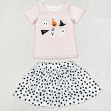 Pumpkin Boo Pink Dots Shorts Skirt Girls Halloween Outfits