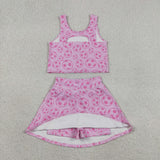 Soccer Hot Pink Athletic Shorts Girls Skirt Sets