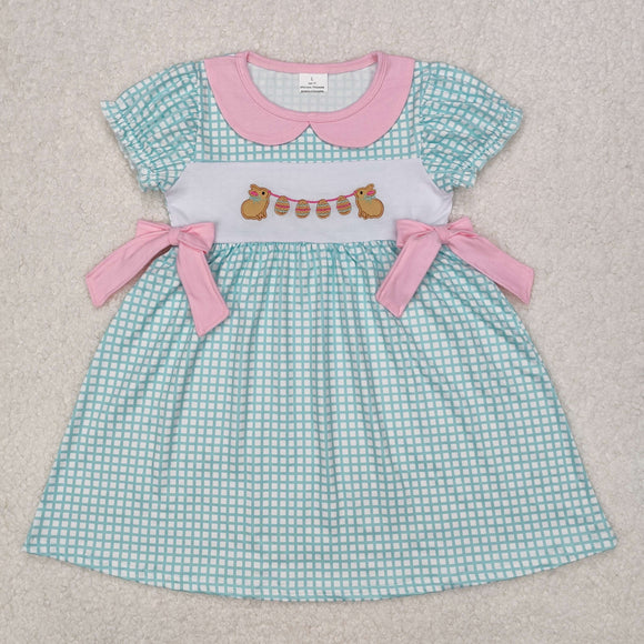 Bunny Eggs Pink Bows Plaid Girls