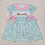 Bunny Eggs Pink Bows Plaid Girls