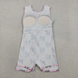 Cow Print Bow Pattern Pink Athletic Shorts Girls Sleeveless Dress