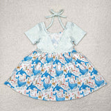 Dolphin White Girls Short Sleeve Dress