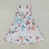 Cartoon Bow Pattern Pink Athletic Shorts Girls Sleeveless Dress
