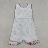 Cartoon Princess Floral Athletic Shorts Girls Sleeveless Dress