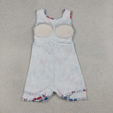 Red Blue Bow Pattern Baseball Athletic Girls 4th of July Dress
