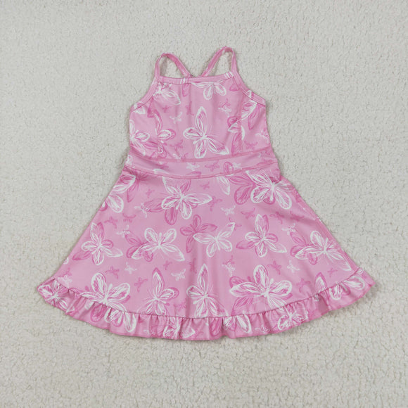 Butterfly Pink Athletic Shorts Girls Swimsuits