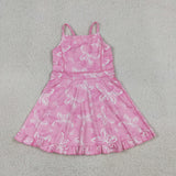 Butterfly Pink Athletic Shorts Girls Sleeveless Dress