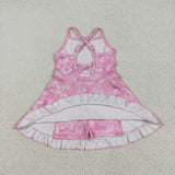 Butterfly Pink Athletic Shorts Girls Swimsuits