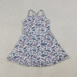 Gray Camo Athletic Shorts Girls Swimsuits