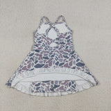 Gray Camo Athletic Shorts Girls Swimsuits