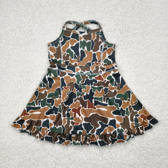 Brown Green Camo Beige Athletic Shorts Girls Swimsuits