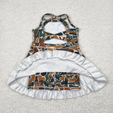 Brown Green Camo Beige Athletic Shorts Girls Swimsuits