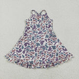 Purple Green Brown Camo Athletic Shorts Girls Swimsuits