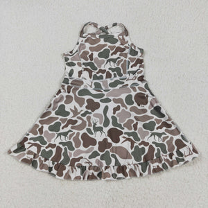 Jungle Hunting Duck Deer Camo Athletic Shorts Girls Swimsuits