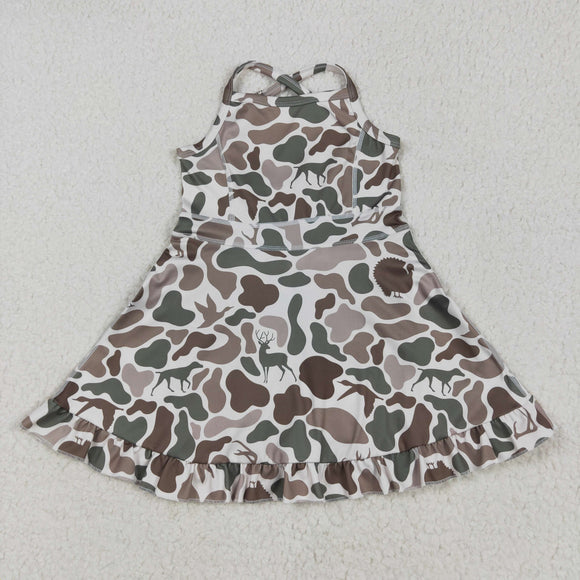 Jungle Hunting Duck Deer Camo Athletic Shorts Girls Swimsuits