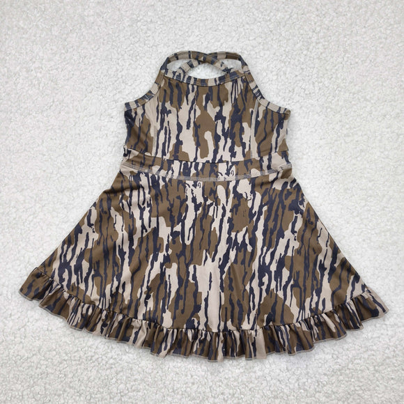 Army Green Camo Athletic Shorts Girls Swimsuits