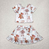 Cartoon Toy Shorts Girls Skirt Sets