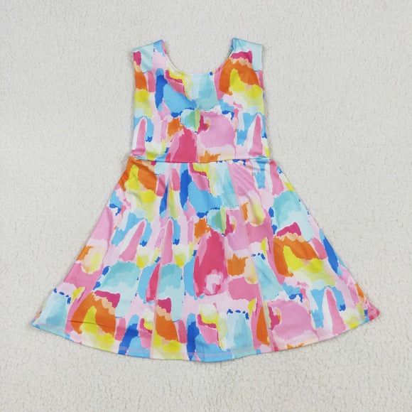 Colorful Athletic Shorts Girls Sleeveless Dress