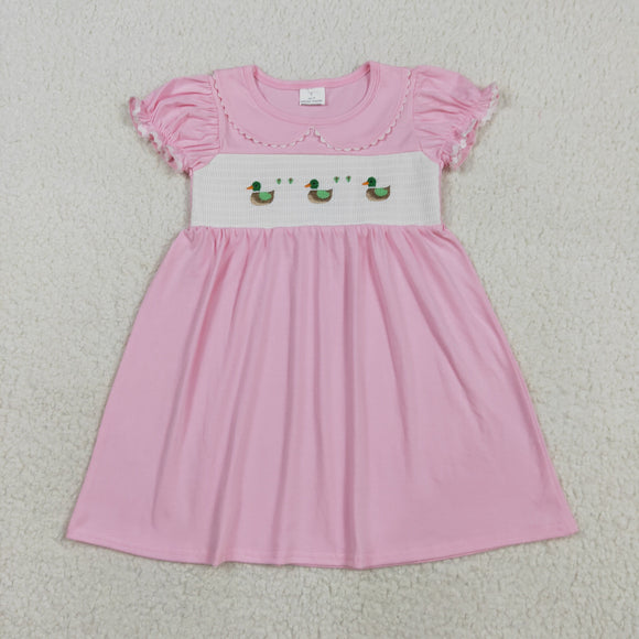 Duck Pink Girls Short Sleeve Dress