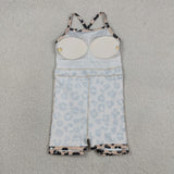 Leopard Print Athletic Shorts Girls Sleeveless Dress