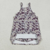 Kids Camo Athletic Shorts Girls Sleeveless Dress
