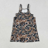 Kids Brown Green Camo Athletic Shorts Girls Sleeveless Dress