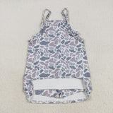 Kids Gray Camo Athletic Shorts Mommy & Me Girls Sleeveless Dress